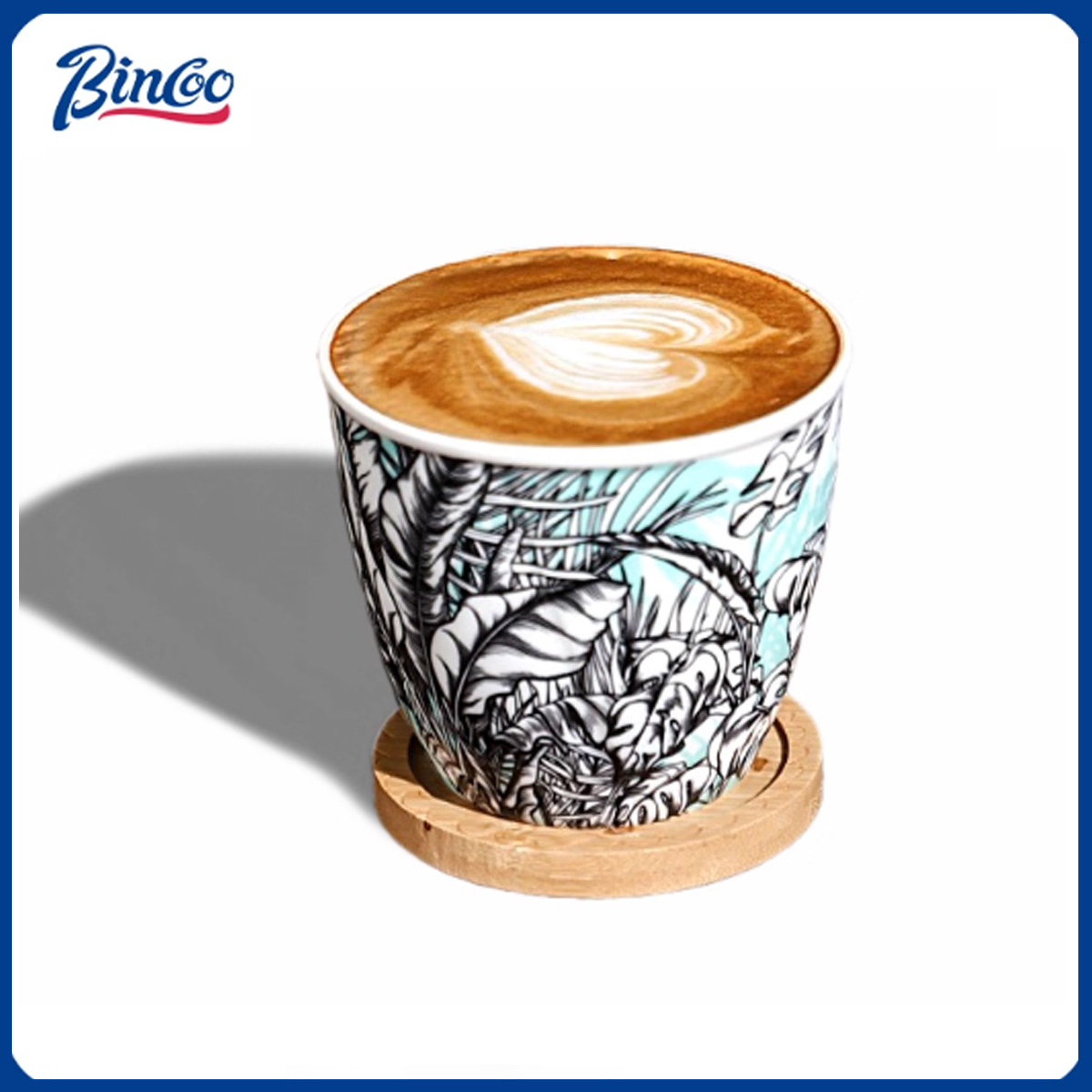 Coffee Tea Latte - BINCOO Keramik-Kaffeetasse Kreative Dschungelblumen-Serie Kunst-Latte-Espresso-Becher für