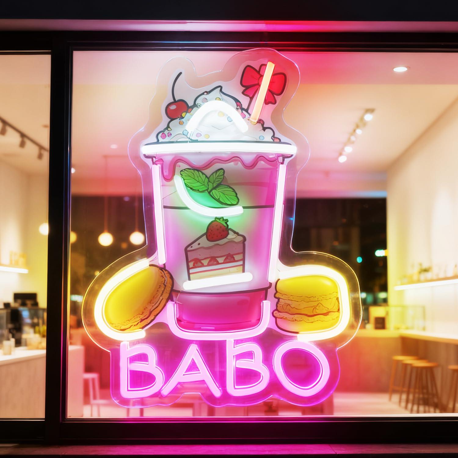 Coffee Tea Boba - Boba Neon-Schild Leuchtende Bubble-Tea-Schilder für Kaffee-Boba-Bar