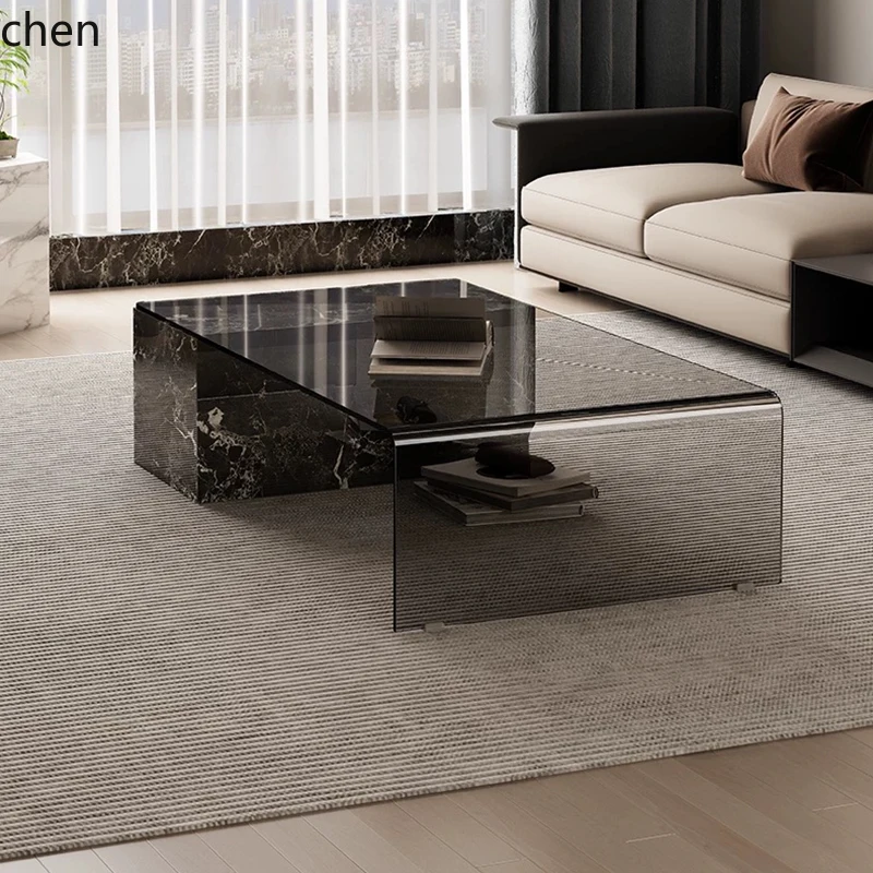 Coffee Tea Home - W5.19 Italienischer minimalistischer Wohnzimmer-Couchtisch, leichter Luxus,