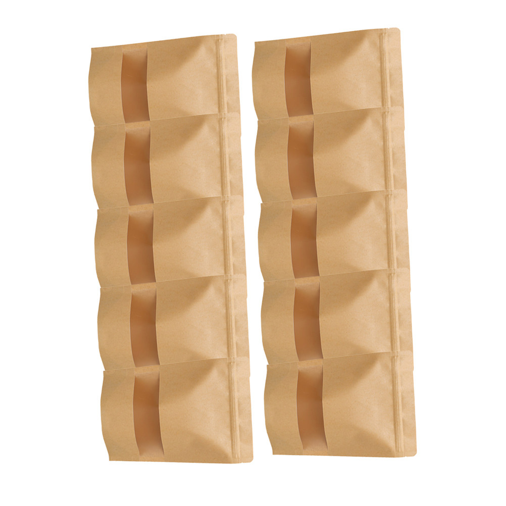 Coffee Tea & Jane - 50 Stück umweltfreundliche Kraftpapier-Standbeutel mit Reißverschluss