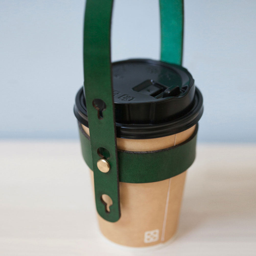 Morning Tea Coffee - 2 Stück PU-Getränkehalter, Handgehaltene Kaffeemanschette für