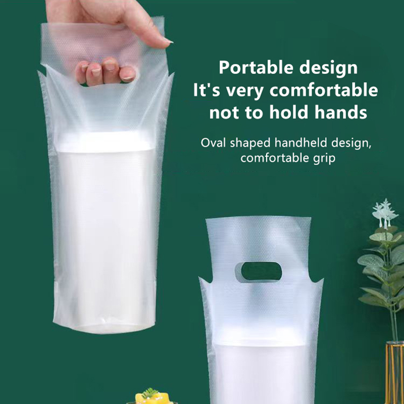 Coffee Tea Cups - 100 Stück Einweg-Getränkebeutel aus Kunststoff, Kaffee-Mitnahmebeutel,