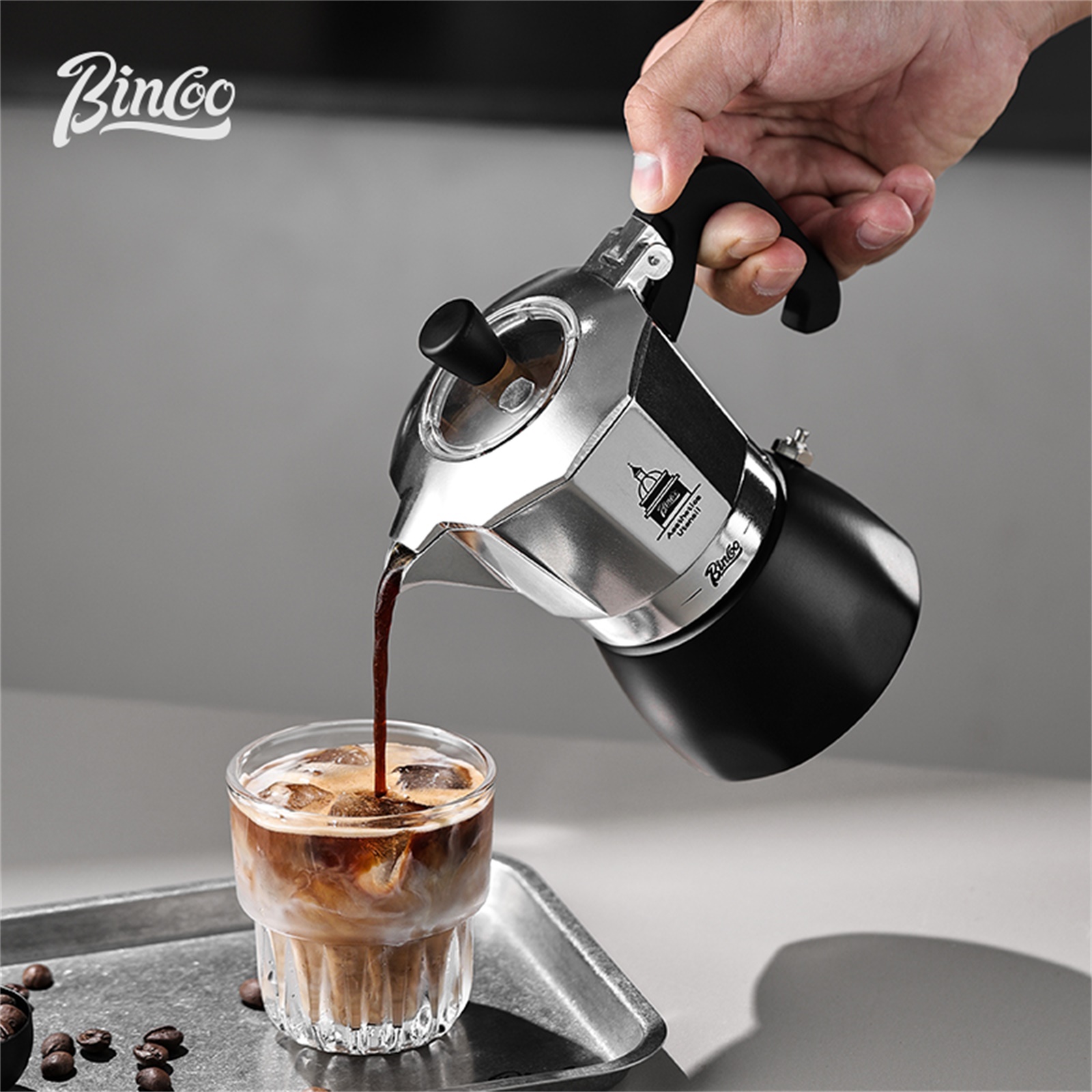 Coffee Tea Espresso - BINCOO Doppelventil-Moka-Topf, Espresso-Extraktionskaffeemaschine, tragbare Heimmaschine, Mokka-Topf,