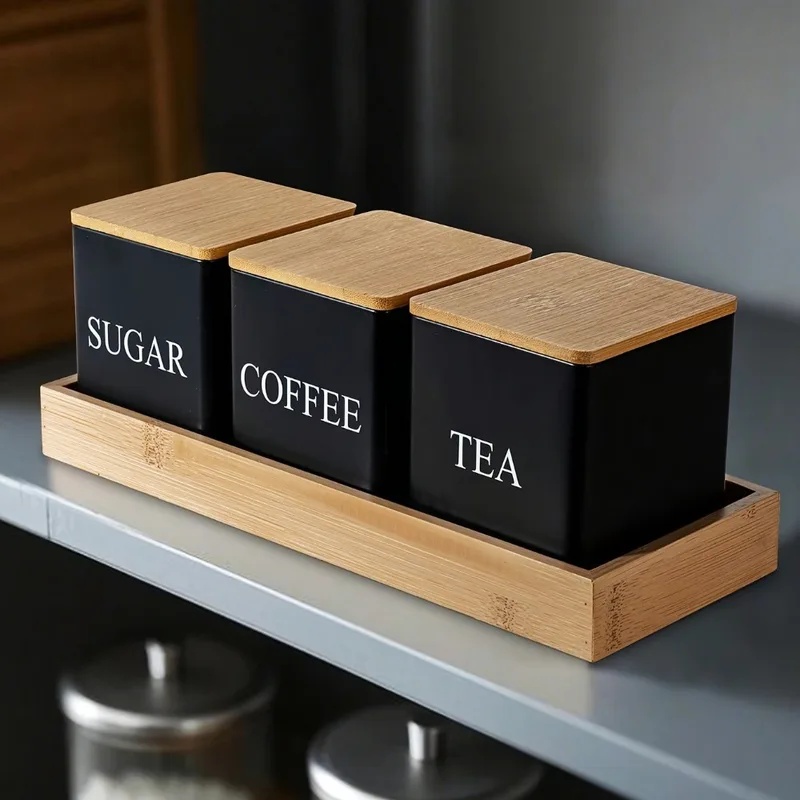 Tea Coffee Sugar Container - 3 Stück/Set, 500 ml, weiß und