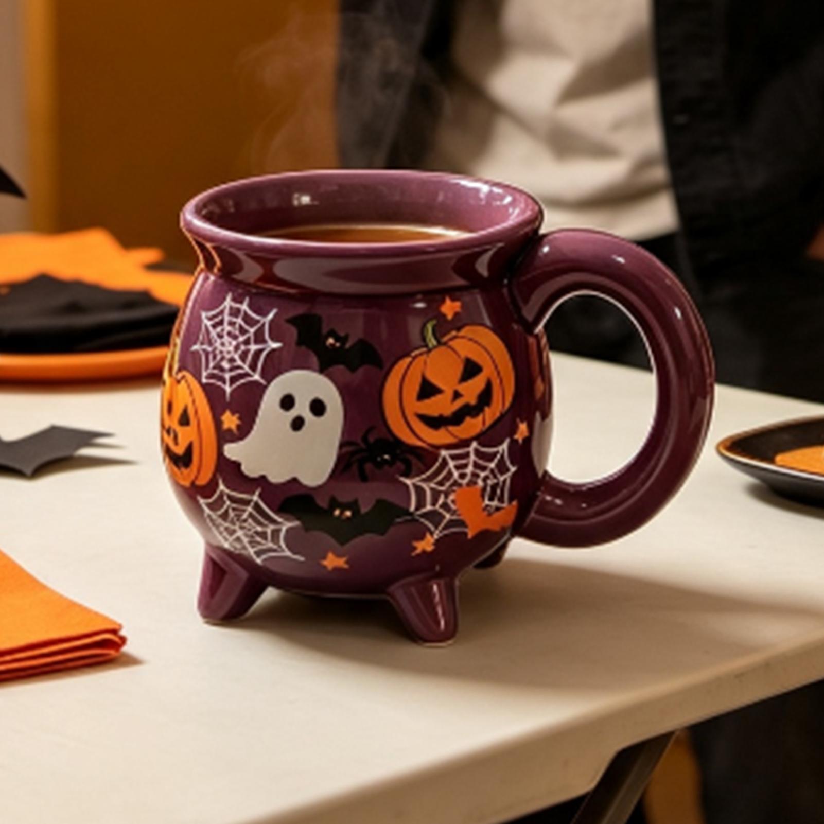 Coffee Tea Break - Halloween-Themen-Keramikbecher, Kesselbecher 360ml, Keramik-Wasser-Tee-Getränkebecher, Hexenbecher für