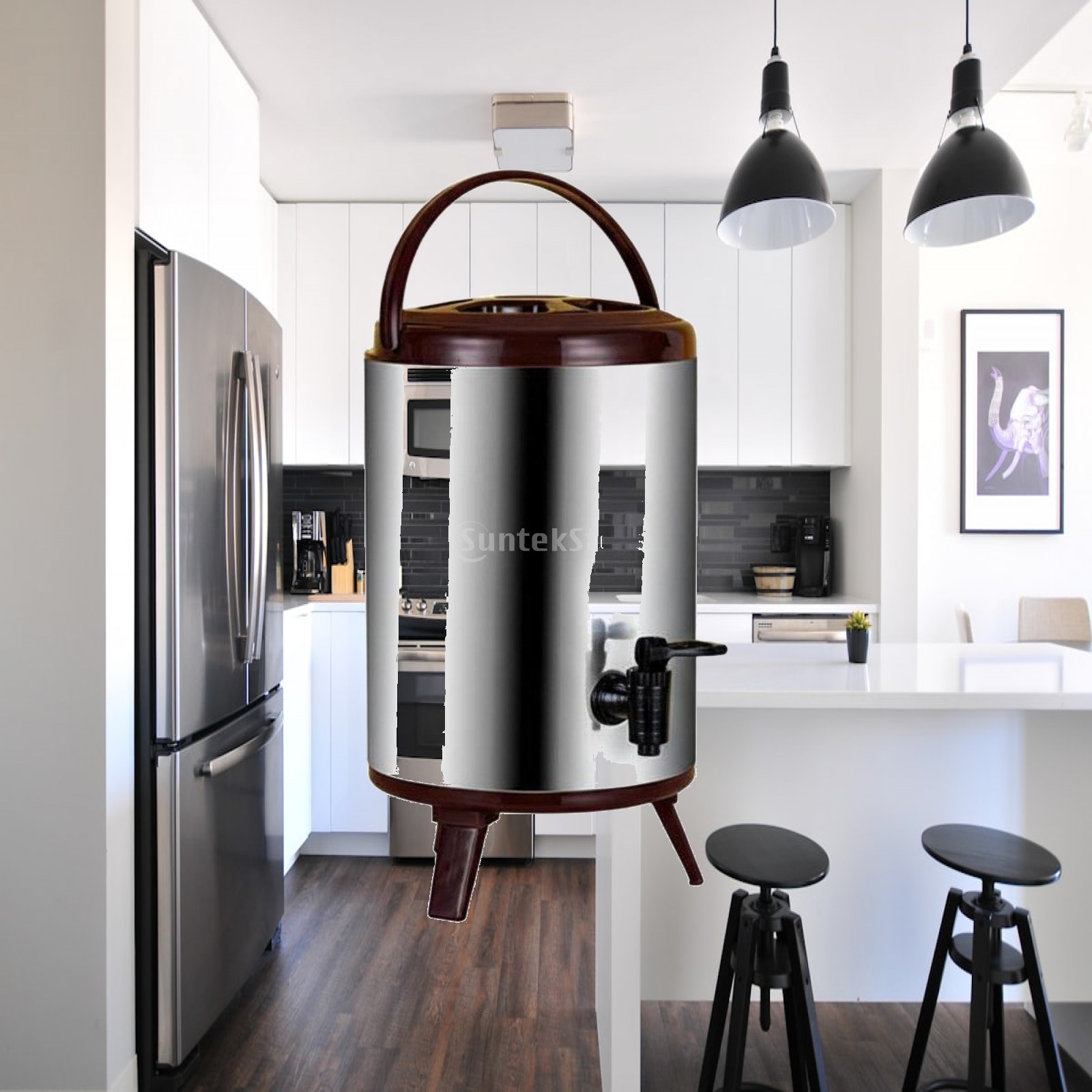 Coffee Tea Urn - Edelstahl-Getränkespender mit Zapfhahn, isolierte Heiß-Kalt-Getränkeurne für
