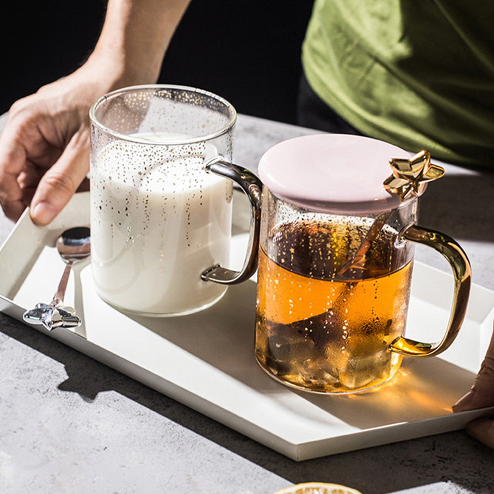 Coffee Tea Break - 1 Set Glasbecher-Set mit Löffel und