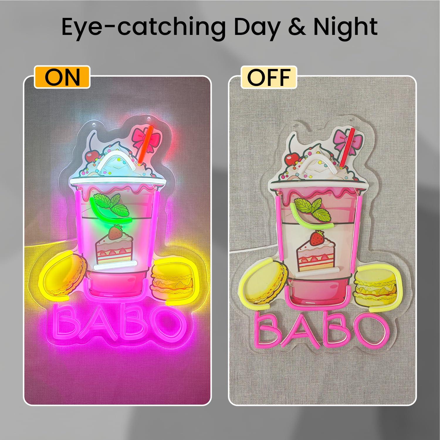Boba Neon-Schild Leuchtende Bu – Coffee Tea Boba Bewertung und Preis