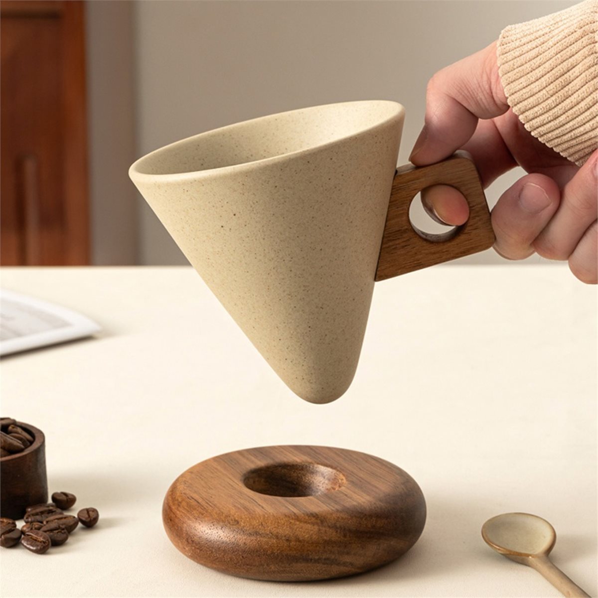 Keramik-Kaffeetasse & Holzlöff – Coffee Tea & Jane Bewertung und Preis