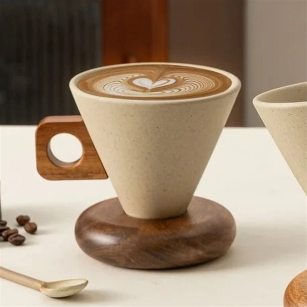 Keramik-Kaffeetasse & Holzlöff – Coffee Tea & Jane Bewertung und Preis
