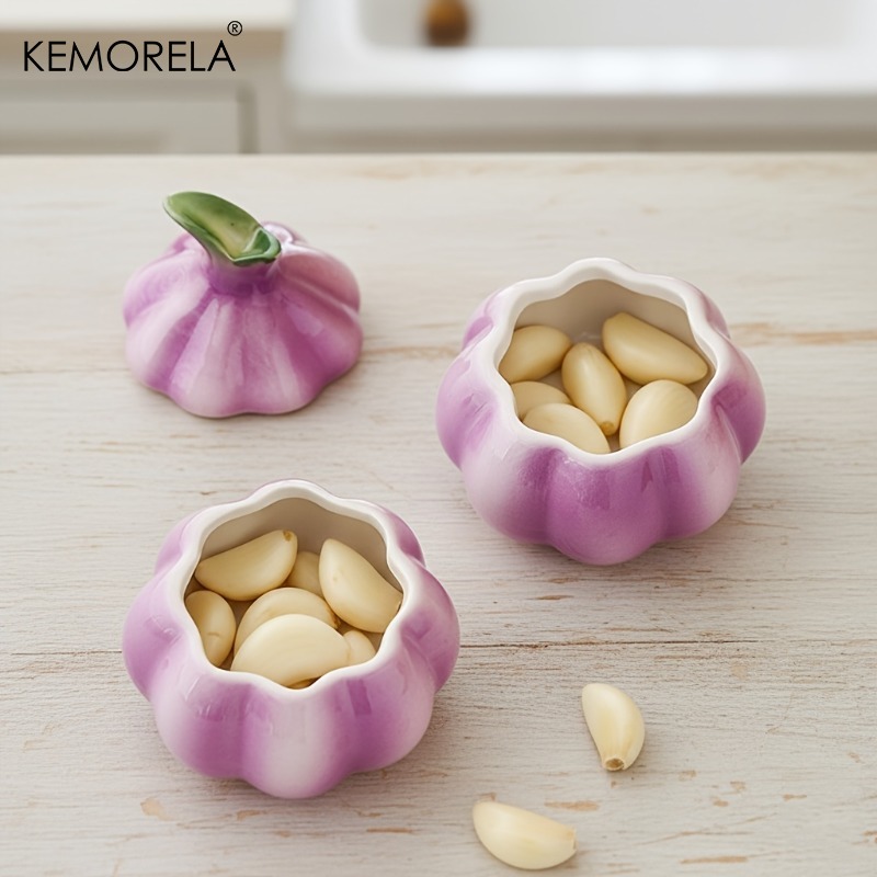 1 Stück Lila Knoblauch-Keramik – Tea Coffee Sugar Container Bewertung und Preis