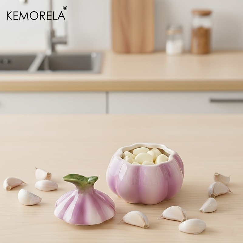 1 Stück Lila Knoblauch-Keramik – Tea Coffee Sugar Container Bewertung und Preis
