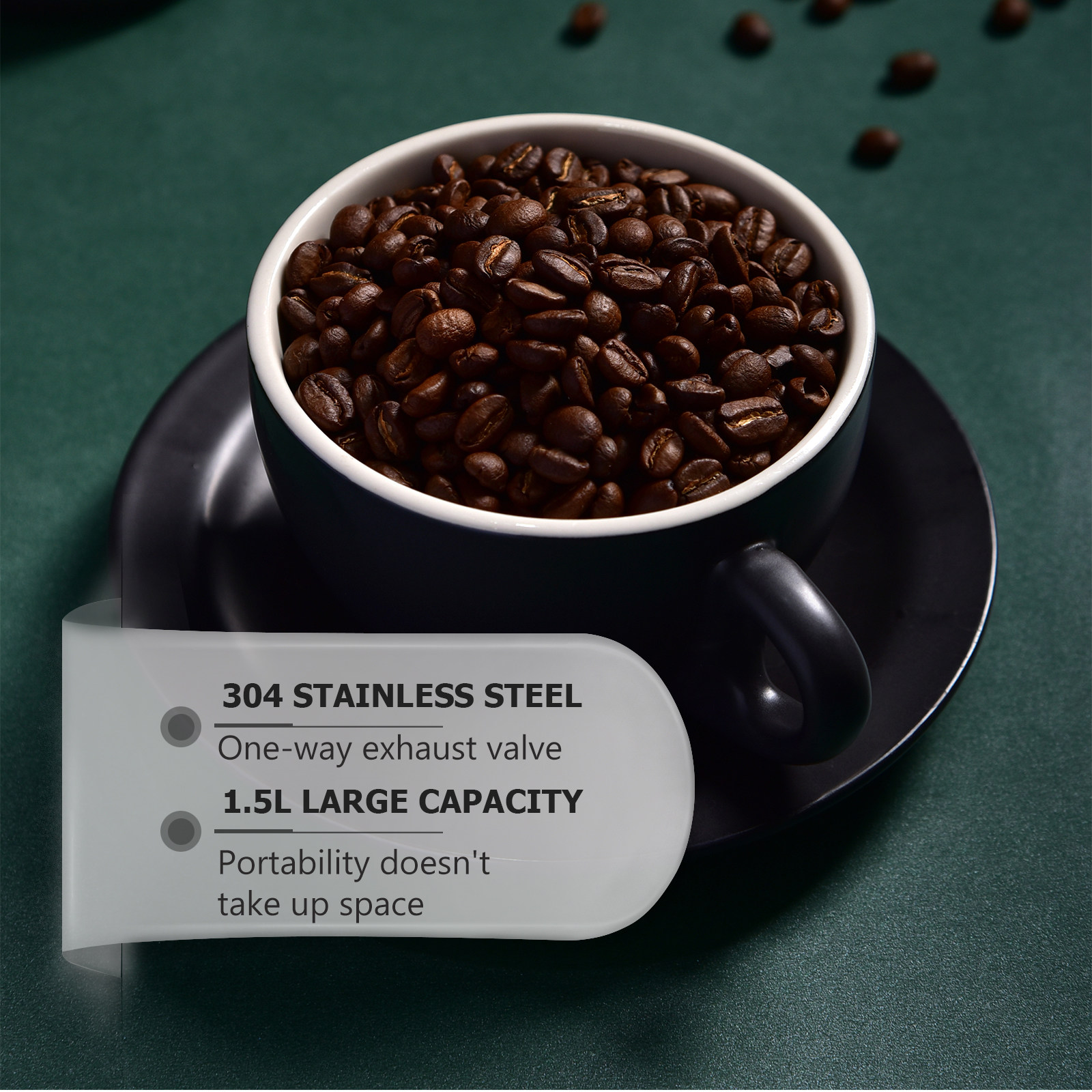 1 Stück Kaffeebohnen-Aufbewahr – Tea Coffee Sugar Container Bewertung und Preis