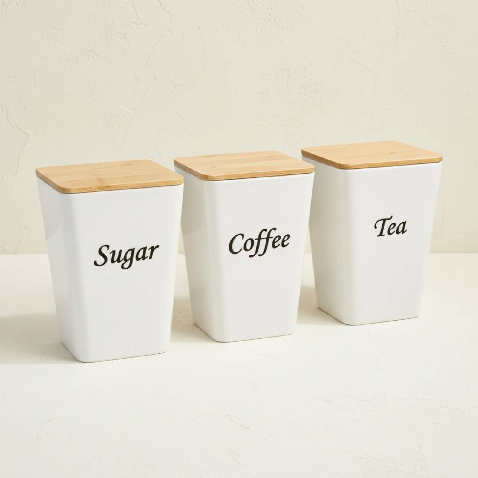 Metallbehälter-Set mit Bambusd – Coffee Tea Canister Set Bewertung und Preis