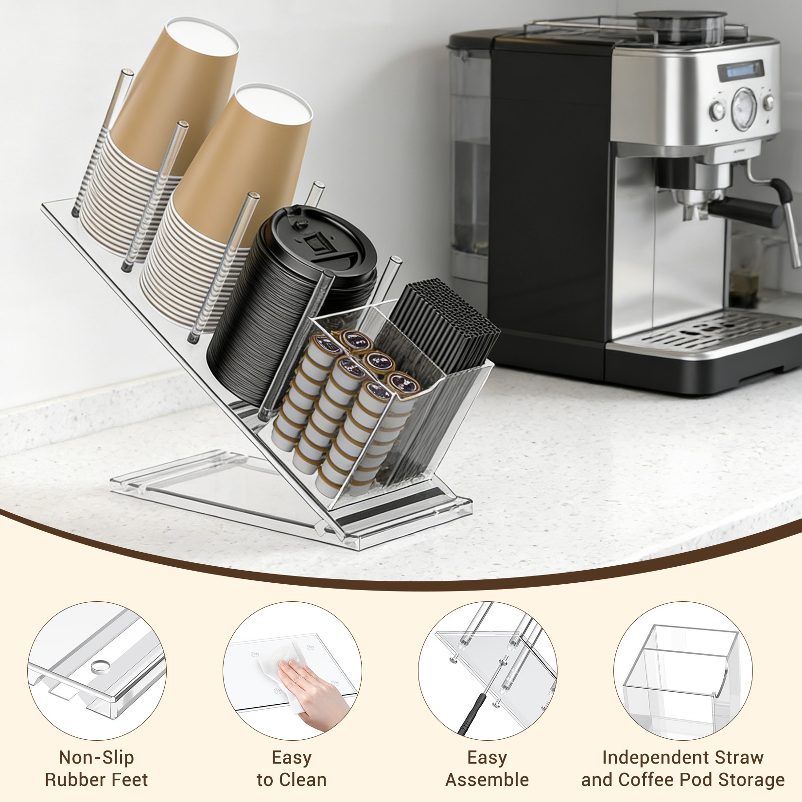 Acryl-Kaffeebecherhalter, Vers – Coffee Tea Cups Bewertung und Preis